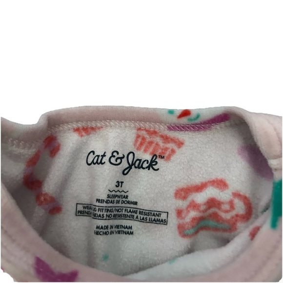 Cat & Jack 2 Piece Toddler Fleece Christmas Winter Pajamas Size 3T - Picture 3 of 4